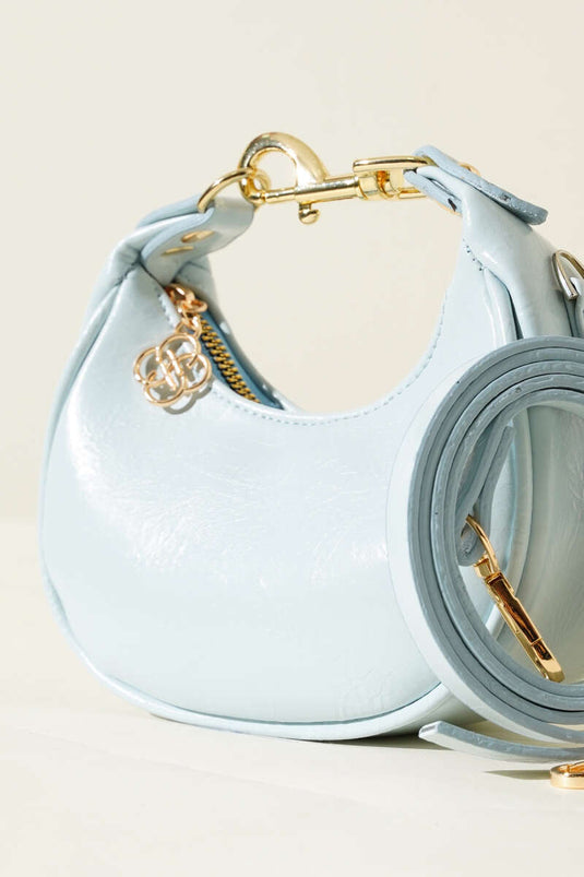Baby Blue Mini Bag with Hooks