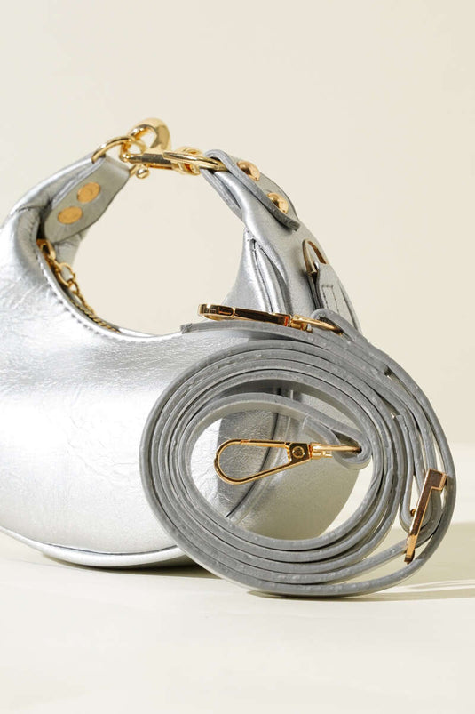 Silver Mini Bag with Hook