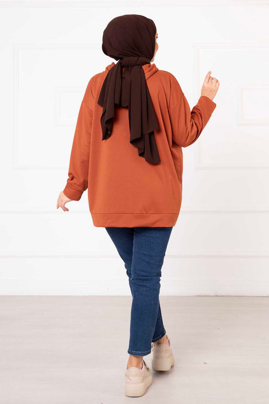 Sweatshirt mit Hijab und Kängurutasche, Fliese