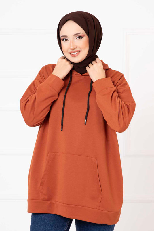 Sweatshirt mit Hijab und Kängurutasche, Fliese