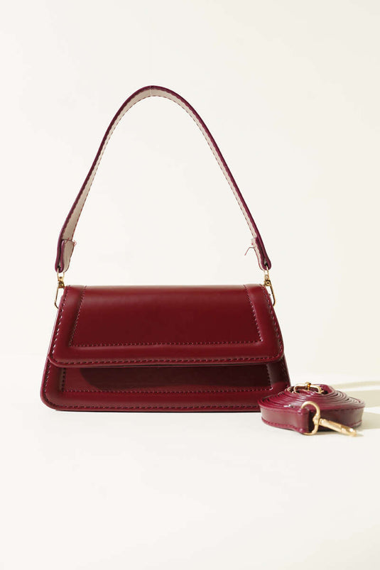 Pochette magnétique avec couvercle, rouge bordeaux