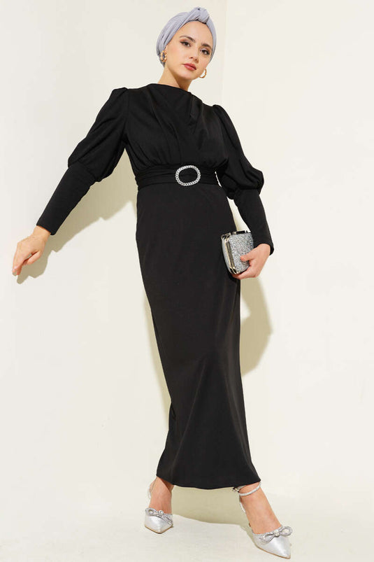 Robe Col Croisé Fermé Noir