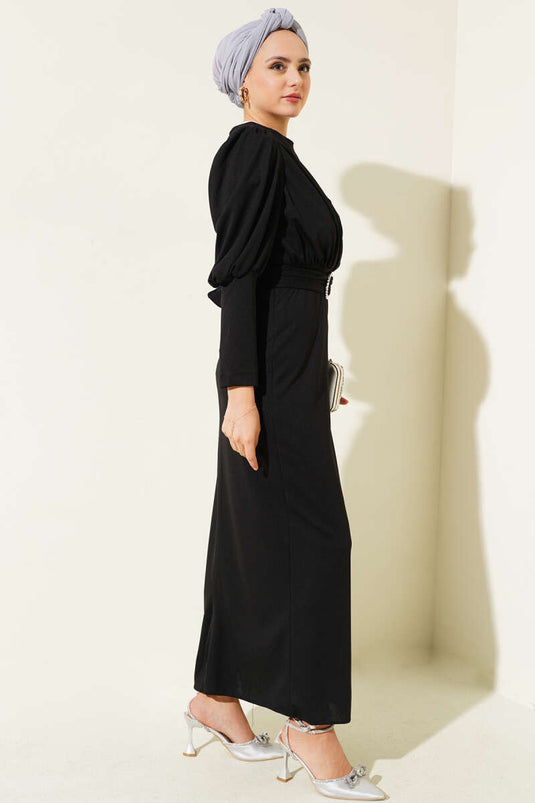 Robe Col Croisé Fermé Noir