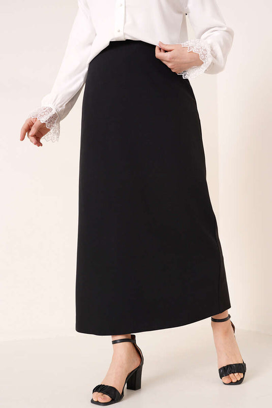 Closed Slit Pencil Skirt Black