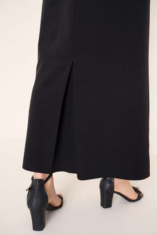 Closed Slit Pencil Skirt Black