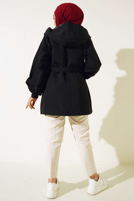 Hætte Snap Short Trench Sort