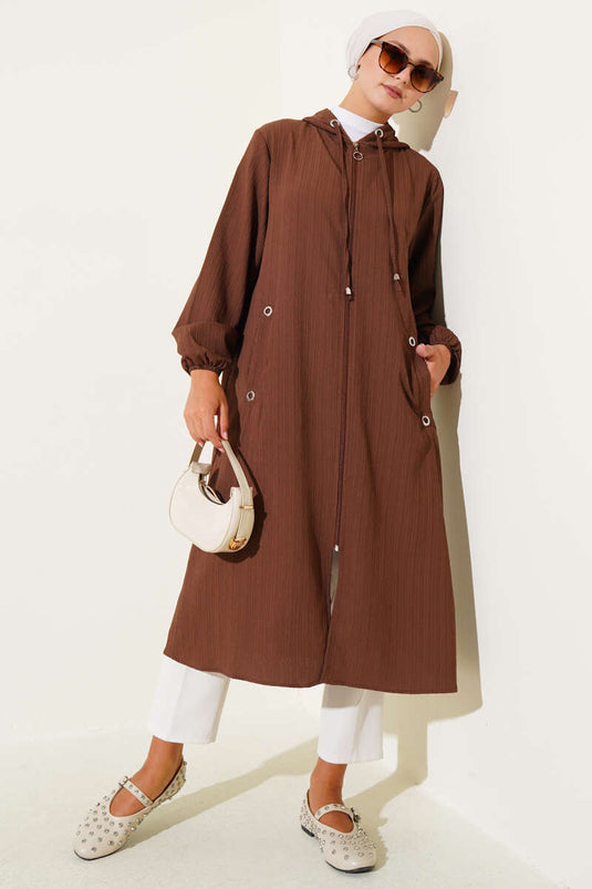 غطاء لحاء شجرة جيب ذو غطاء للرأس من القهوة