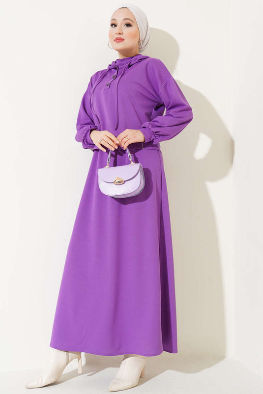 Robe à capuche Double Set Lilas