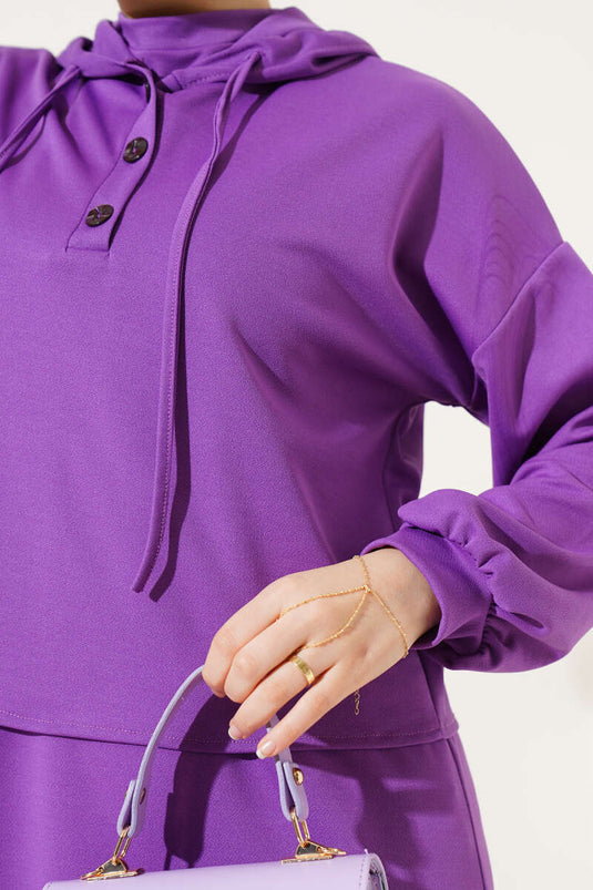 Robe à capuche Double Set Lilas