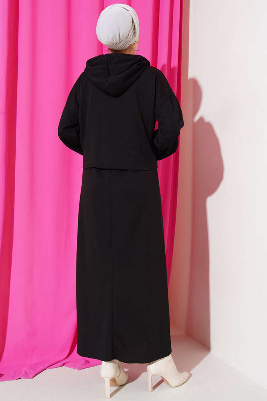 Costume Double Robe À Capuche Noir