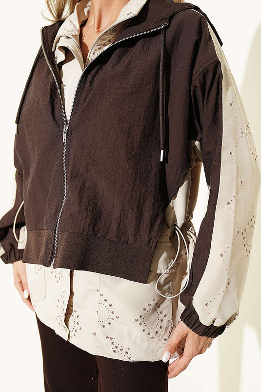 Trench Coat Imbottito Con Cappuccio Beige