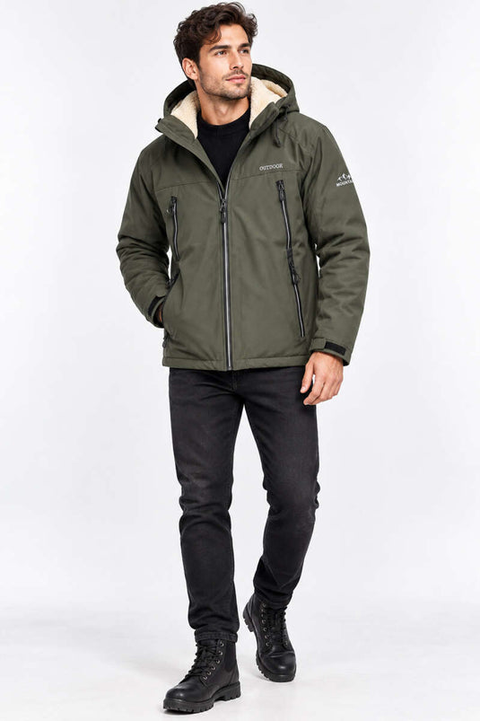 Manteau D'extérieur À Capuche Kaki