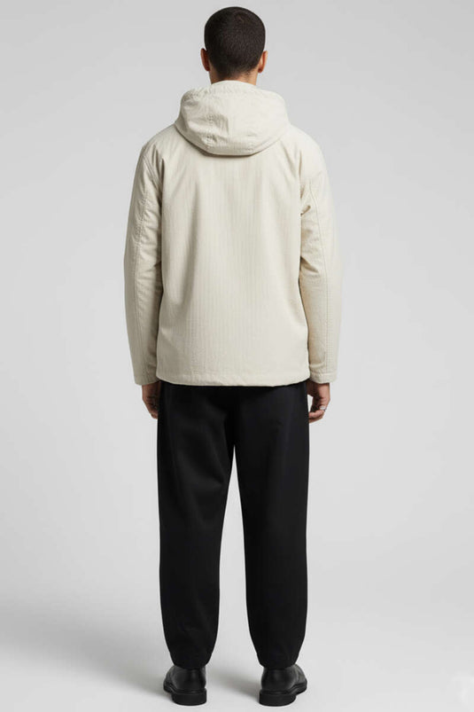 Kapüşonlu Oversize Erkek Mont Taş
