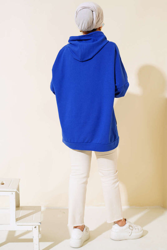 Kapüşonlu Oversize Sweat Saks