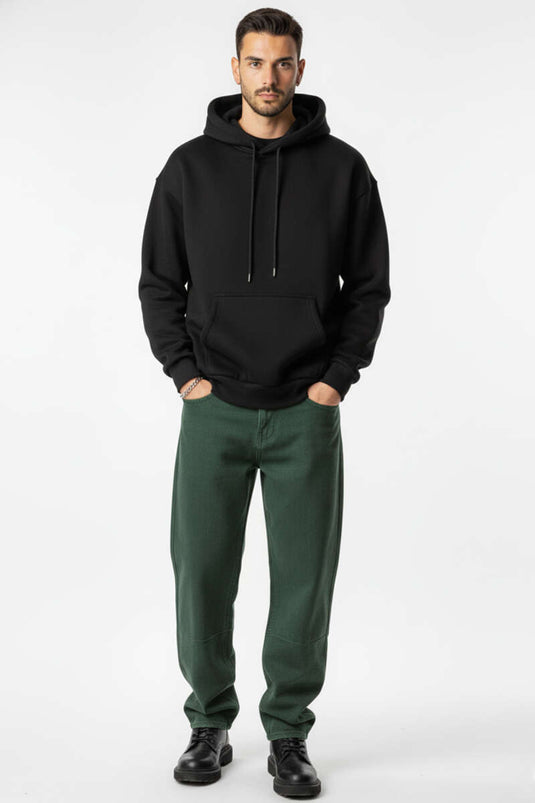 Hooded Three-Thread Sweatshirt Black