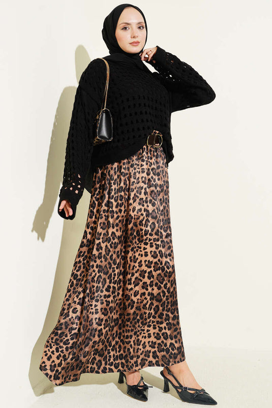 Kare Ajurlu Strickpullover Schwarz