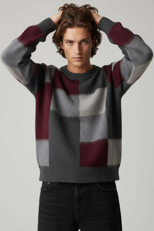 كار ديزين يوموش كنزة صوف رجالية لون خمري