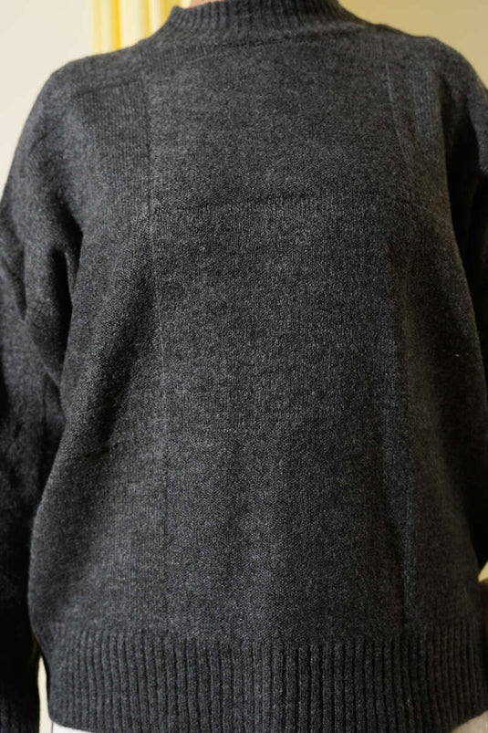 Square Patterned Knitwear Sweater Smoke
