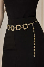 Ceinture À Chaîne Dorée À Motif Carré
