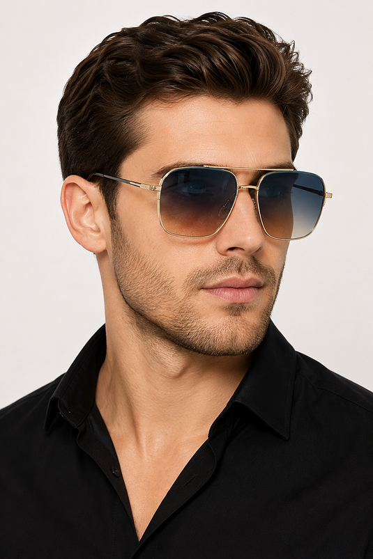 Occhiali Da Sole Maschili Quadrati Blu Navy