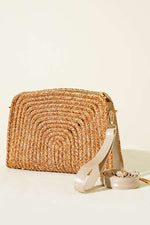Sac En Osier Carré Beige