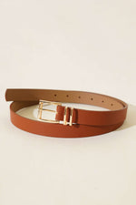 Ceinture Fine À Boucle Marron