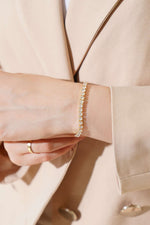 Bracelet carré en pierre Waterway, or