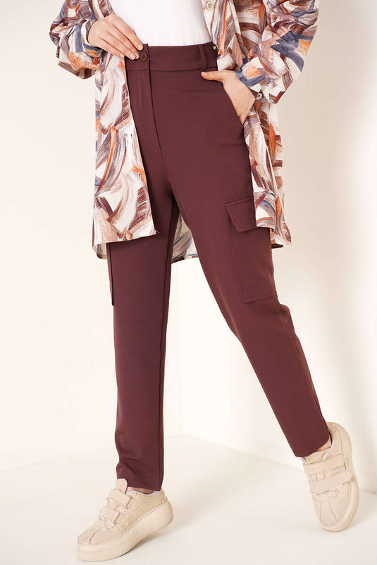 Pantalon Poche Cargo Marron