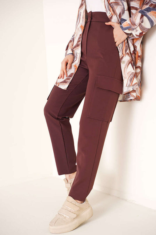 Pantalon Poche Cargo Marron