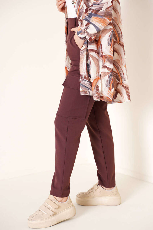 Pantalon Poche Cargo Marron