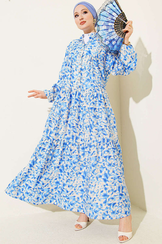 Robe à motifs variés avec boutons en pierre, assortiment 10