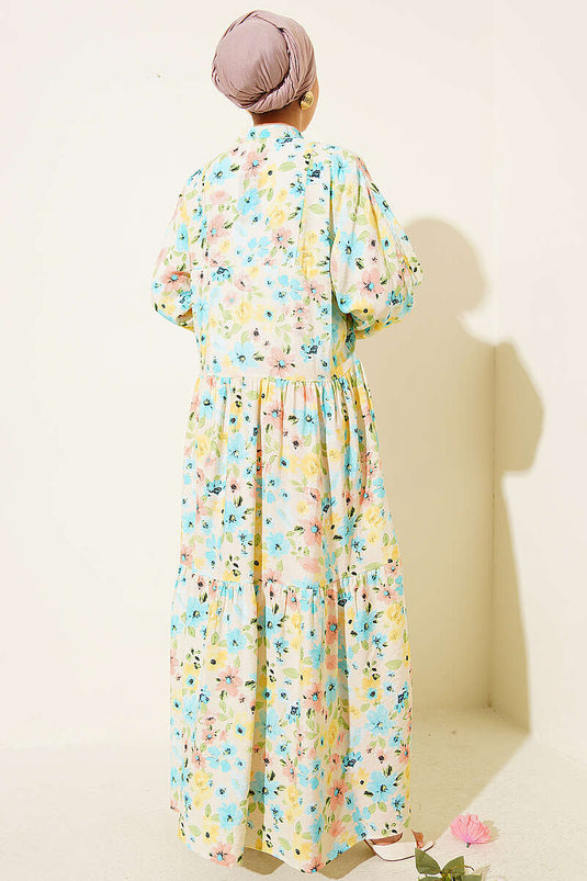 Robe à motifs variés avec boutons en pierre, assortiment 7