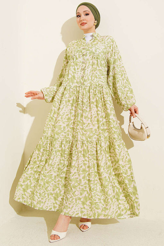 Robe à motifs variés avec boutons en pierre, assortiment 9