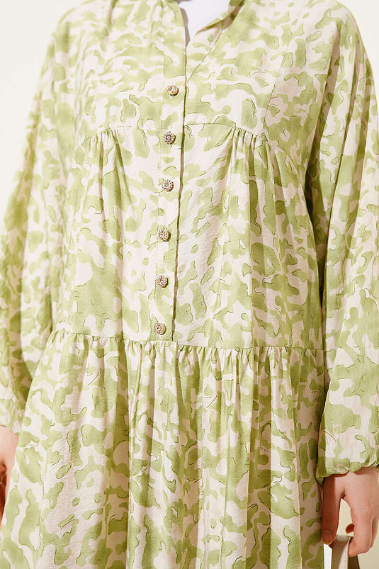 Robe à motifs variés avec boutons en pierre, assortiment 9