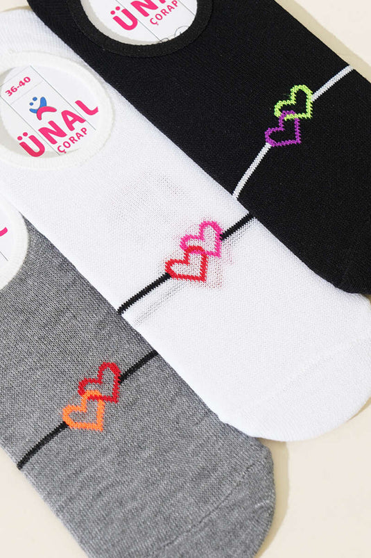 Gemischt gemusterte Ballerina-Socken für Damen, Sortiment 14