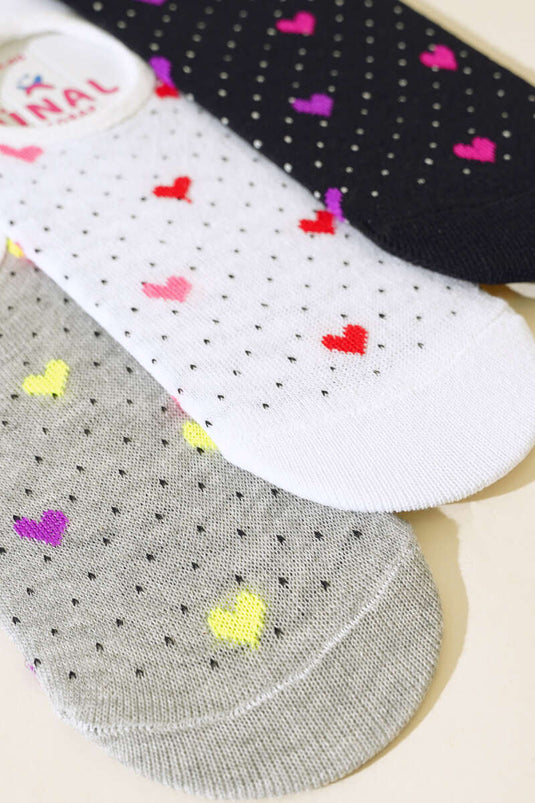 Gemischt gemusterte Ballerina-Socken für Damen, Sortiment 6