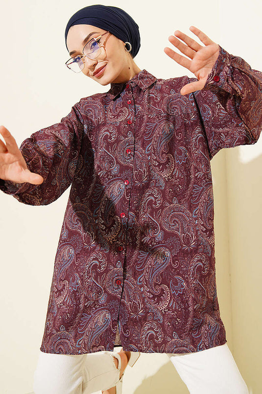 Gemengde Print Blouse met Koordceintuur Assorti 19