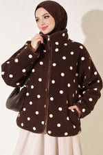 Manteau En Peluche À Motifs Variés Couleur Café