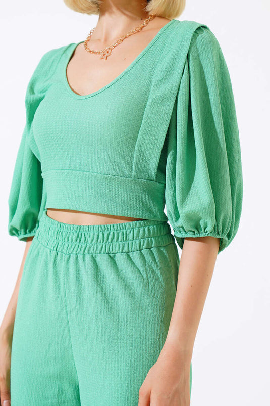 بدلة بينيتون من قطعتين بأكمام بطيخية