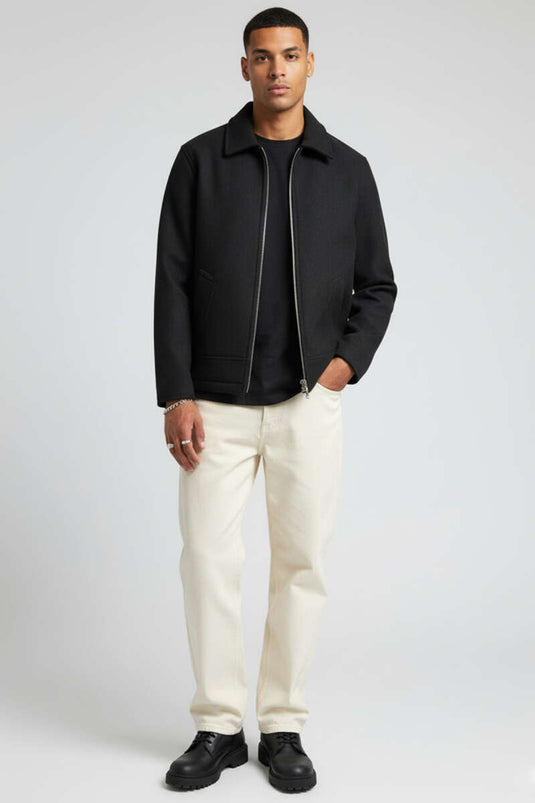 Kaşe Erkek Mont Siyah