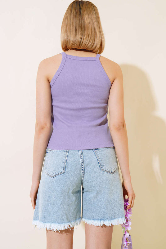 بدلة جسم بأشرطة كاميسول أرجوانية