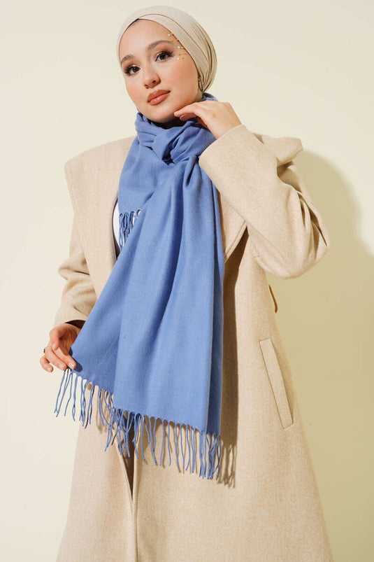 Kaşmir Omuz Şalı Bebe Mavi