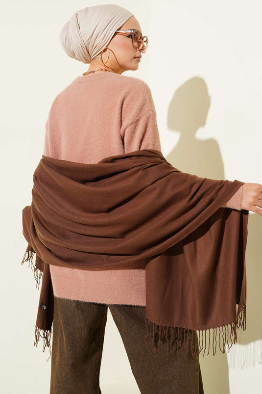 Kaşmir Omuz Şalı Kahve
