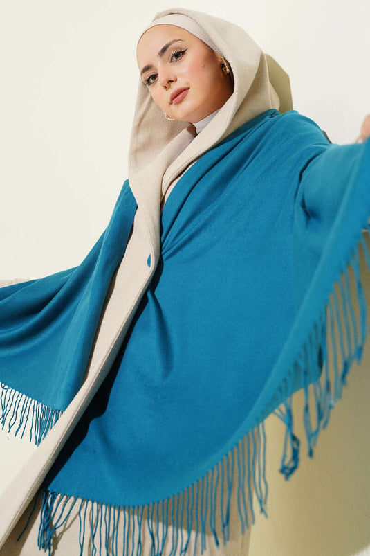 Châle d'épaule en cachemire, vert pétrole