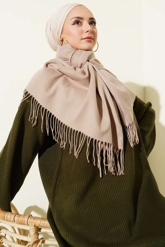 Kaşmir Omuz Şalı Vizon