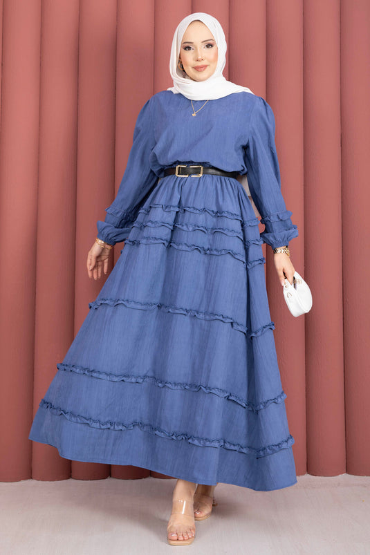 Kat Kat Ruffled Skirt Set Indigo
