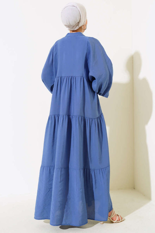 Robe Sol Demi Boutonnée Indigo