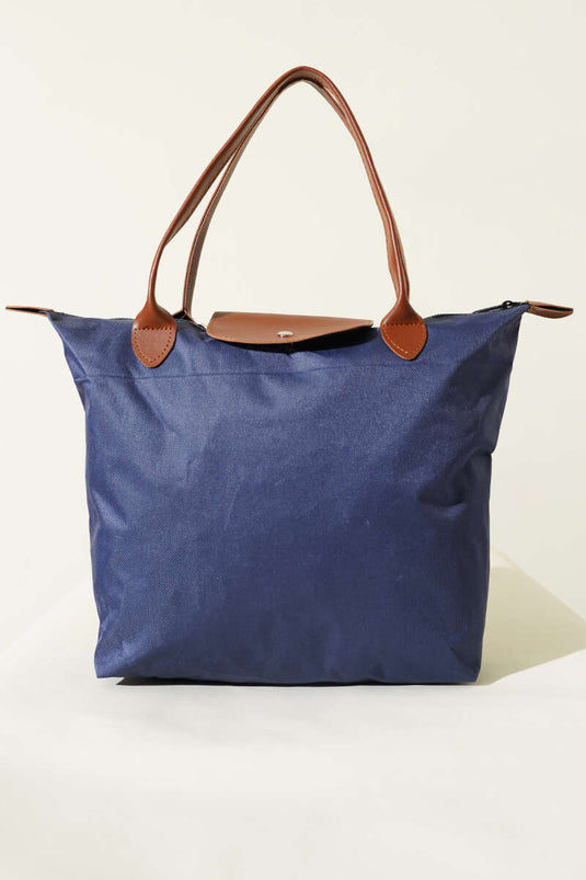 Sac pliable à fermeture pression bleu marine