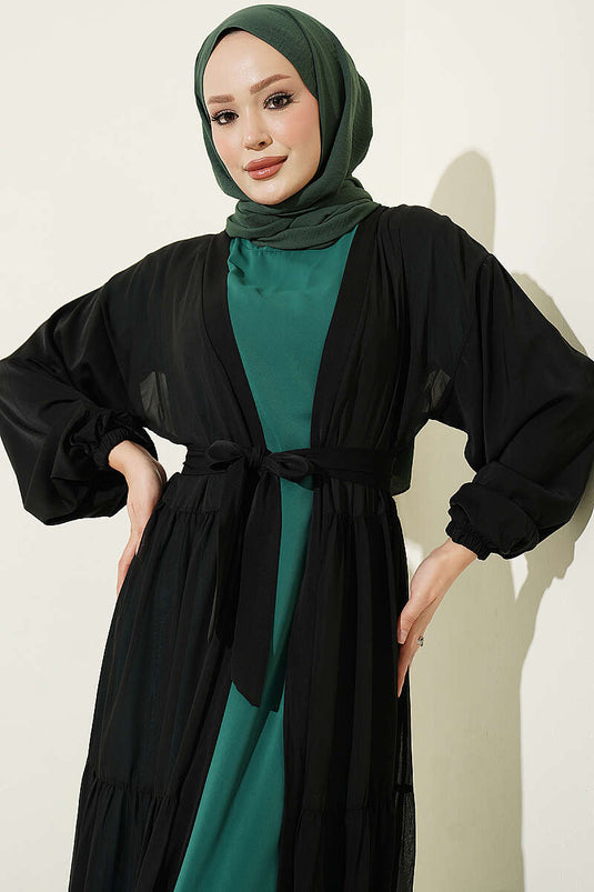 Ensemble De Robe Émeraude À Plusieurs Couches