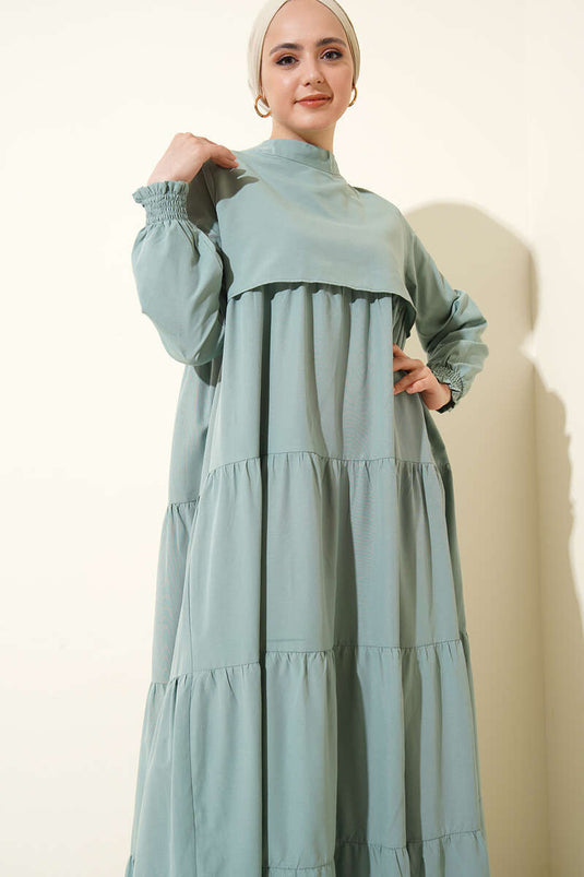 Robe verte modèle Çağla superposée